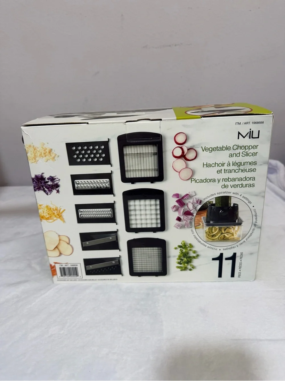 Mi White Vegetable Chopper and Slicer with Clear Drawer